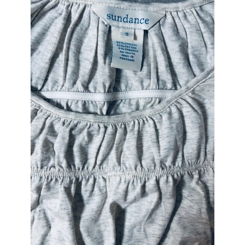 Sundance Cold Shoulder Cut Out Boho Tunic Top Heathered Gray Peplum Size Small - Picture 3 of 7